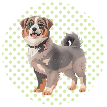 寄り添う2頭の犬のイラスト